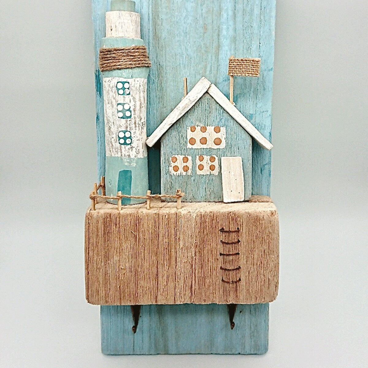 Schlüsselbrett „Leuchtturm &amp; Wärterhaus“