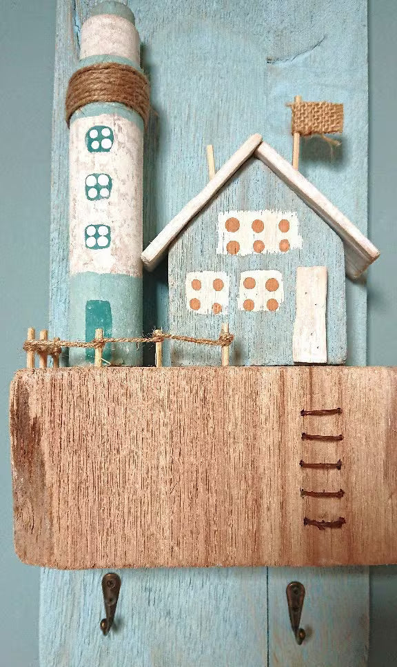 Schlüsselbrett „Leuchtturm &amp; Wärterhaus“