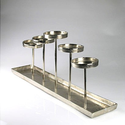 Silber Tablett lang Kerzenhalter