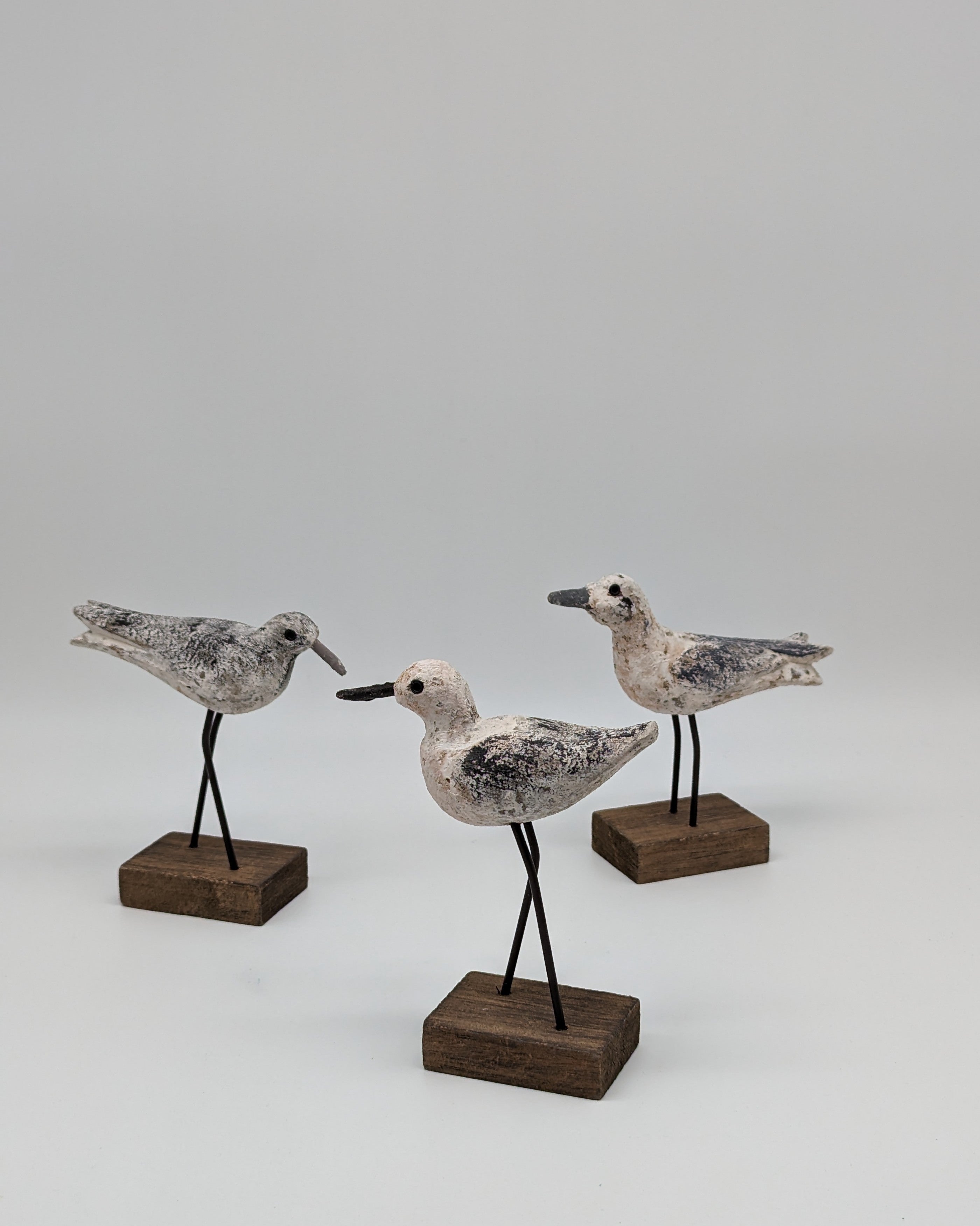 Skulptur Möwen Vögel 3 Stück im Set