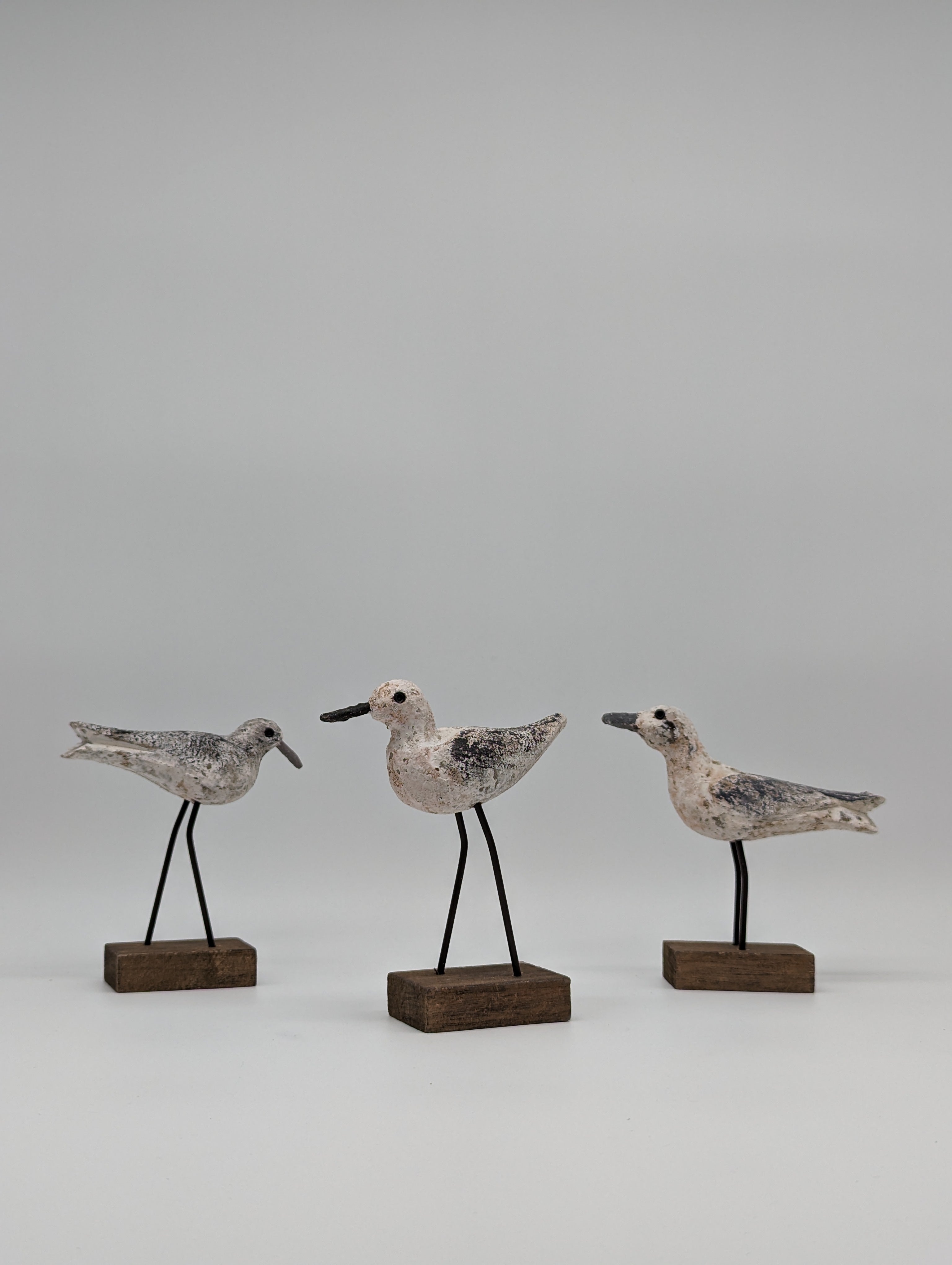 Skulptur Möwen Vögel 3 Stück im Set