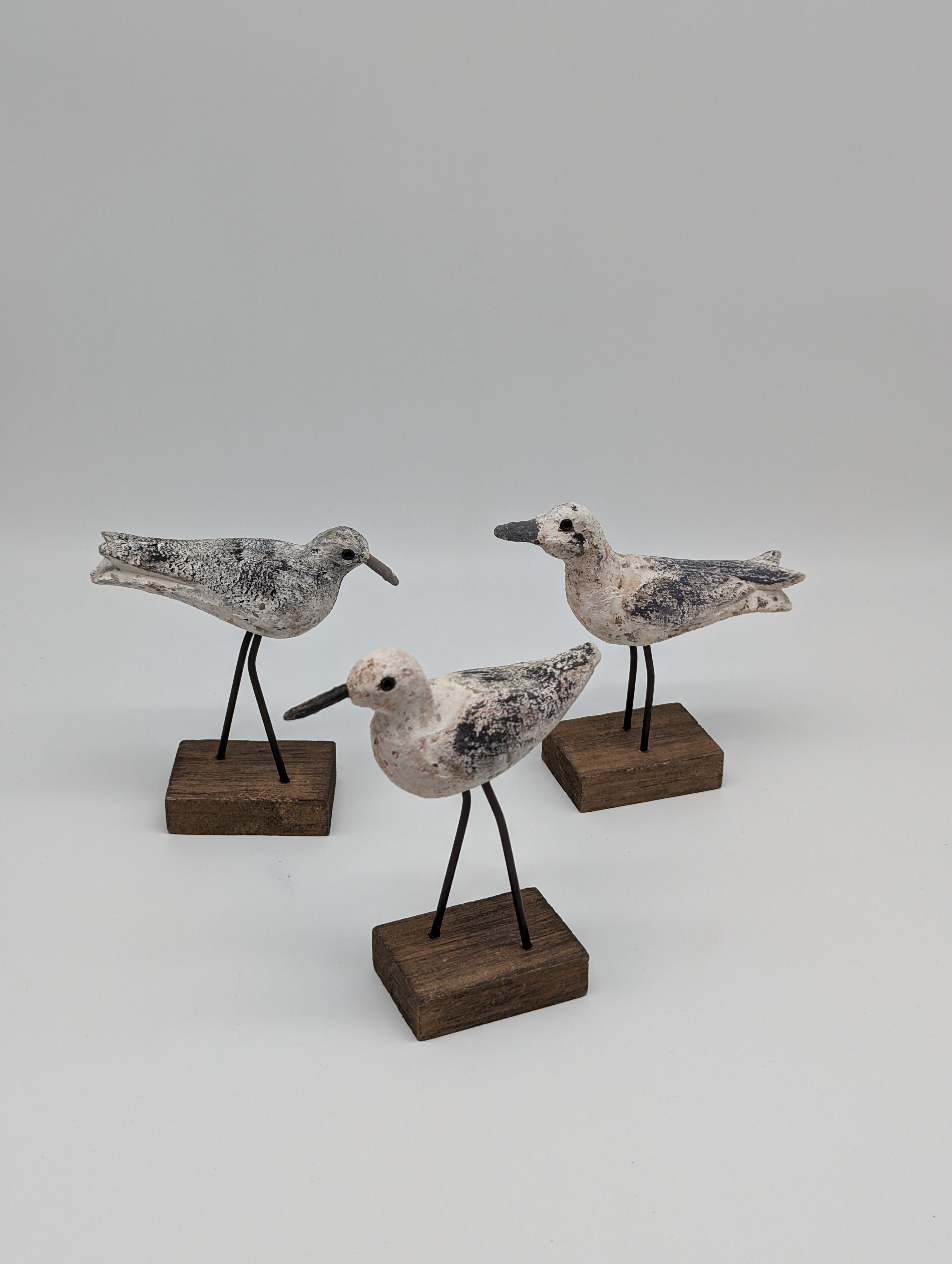 Skulptur Möwen Vögel 3 Stück im Set