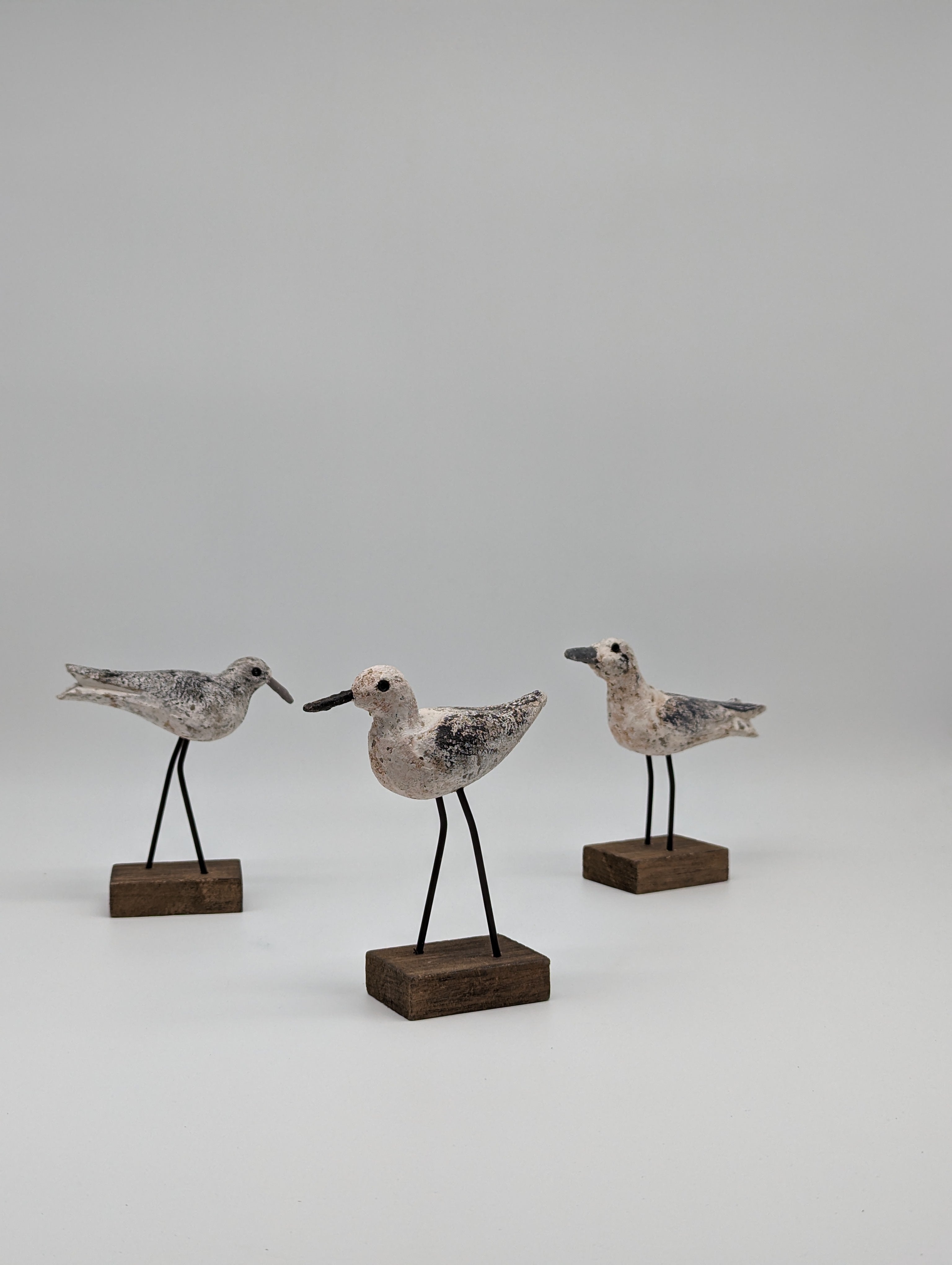 Skulptur Möwen Vögel 3 Stück im Set