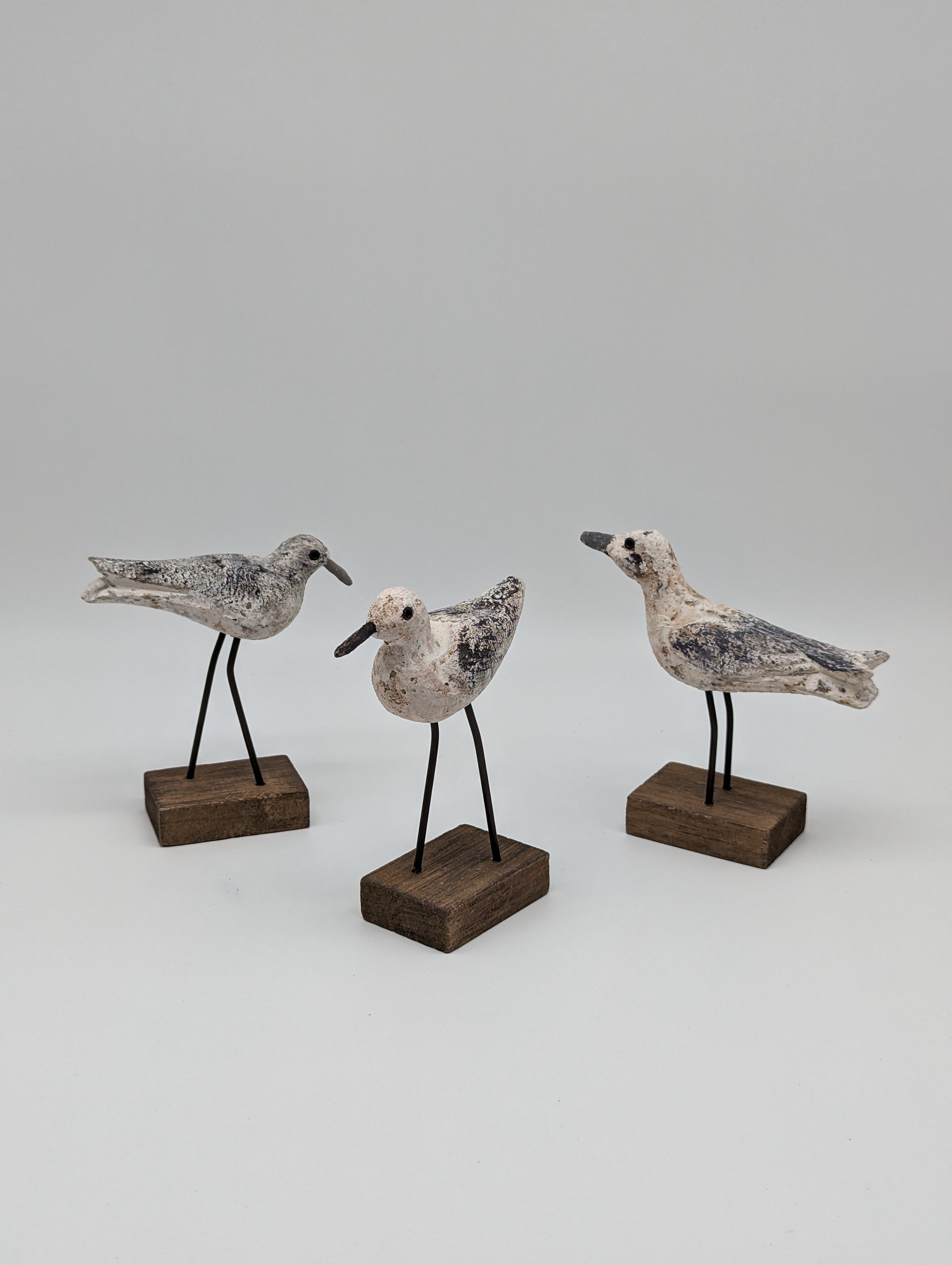 Skulptur Möwen Vögel 3 Stück im Set