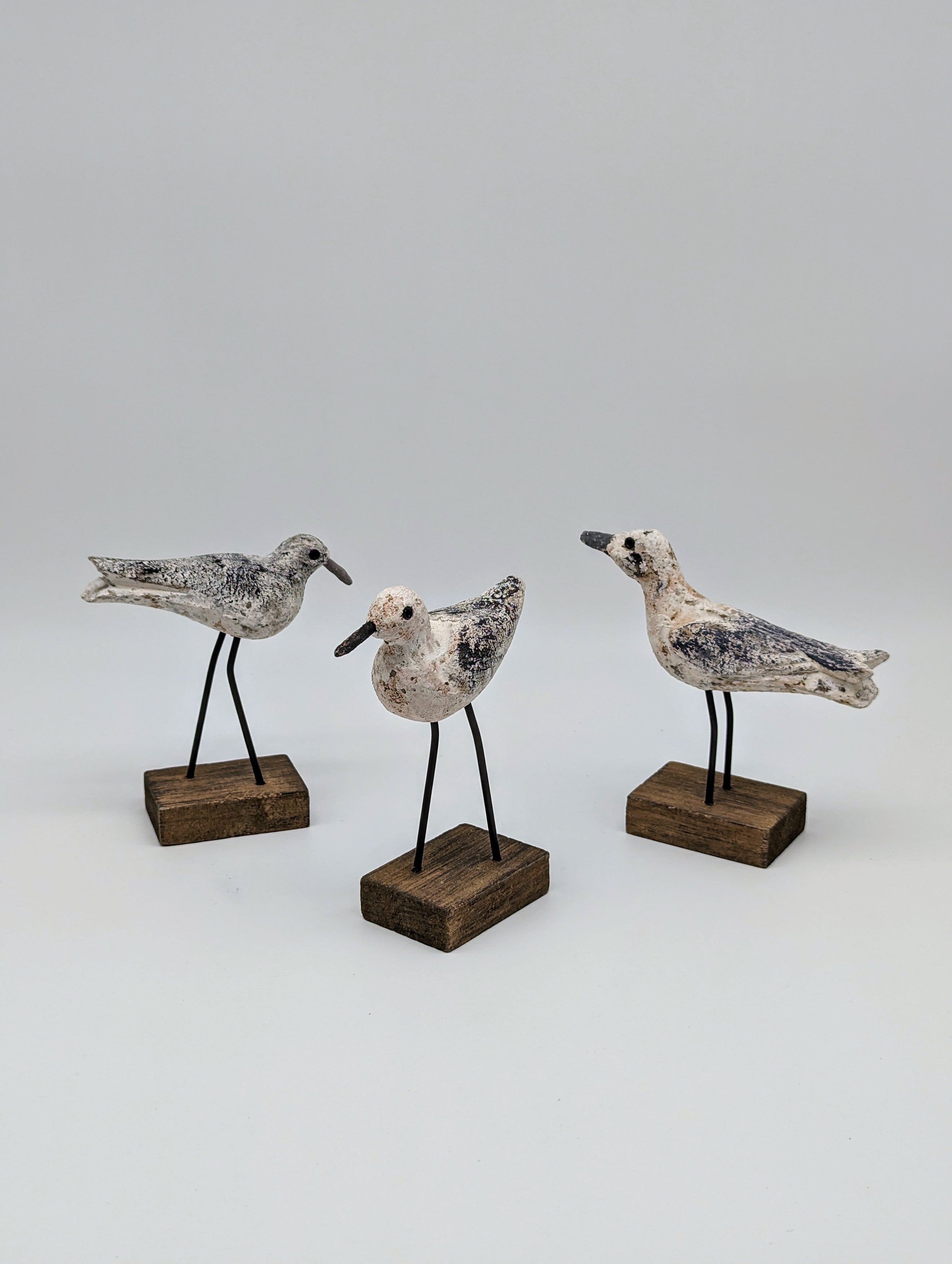 Skulptur Möwen Vögel 3 Stück im Set