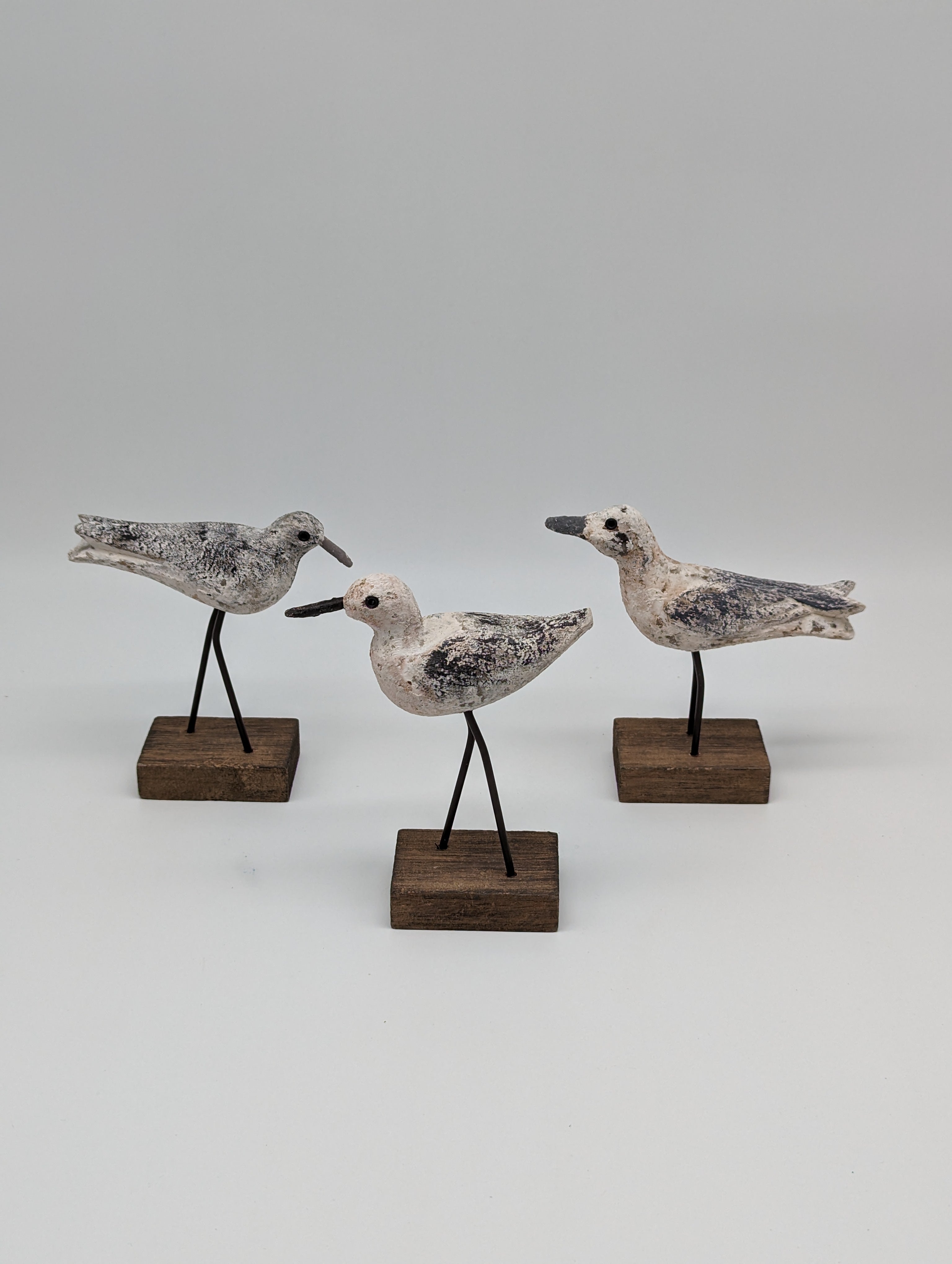 Skulptur Möwen Vögel 3 Stück im Set