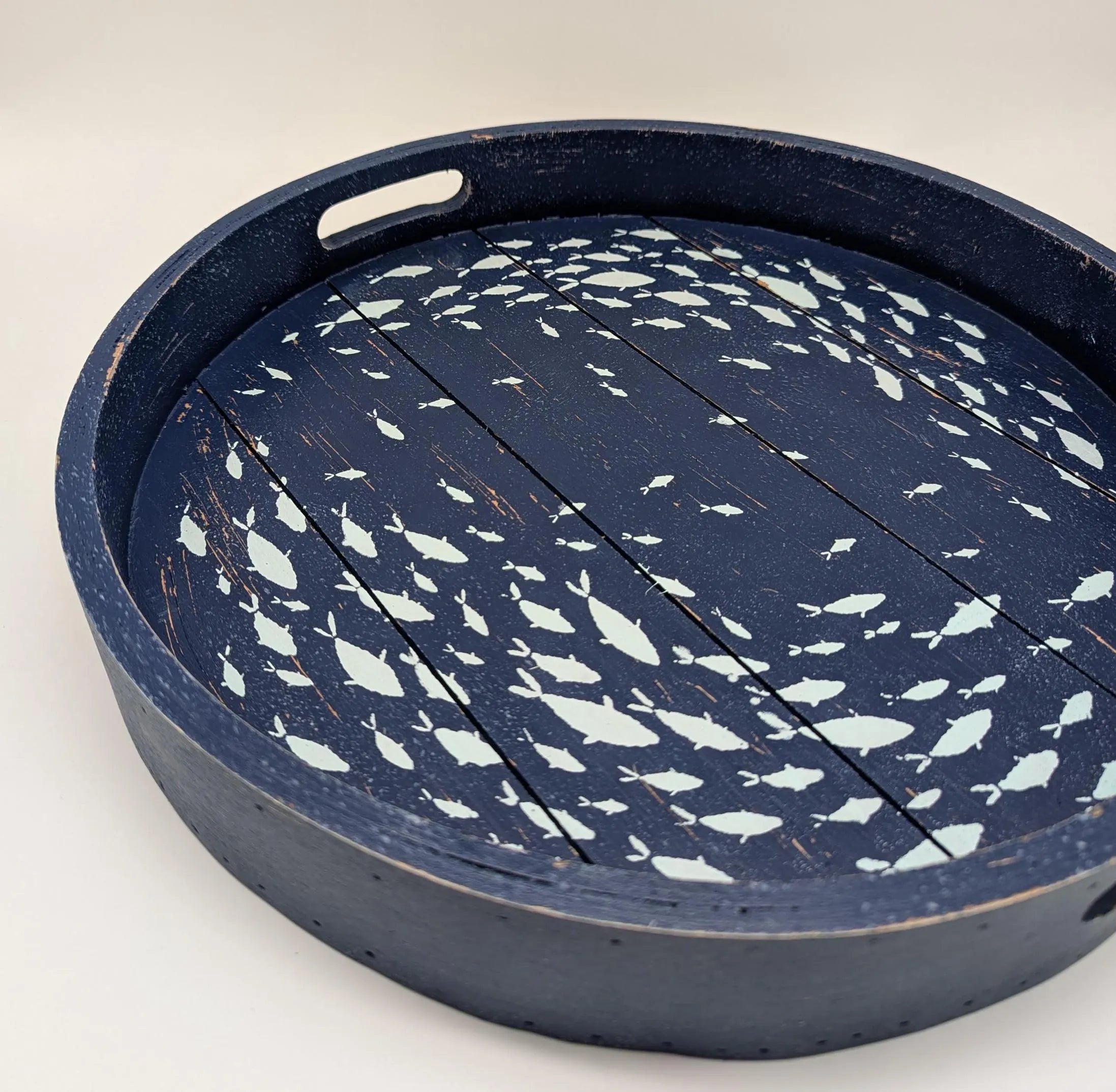 Tablett Fischschwarm maritim