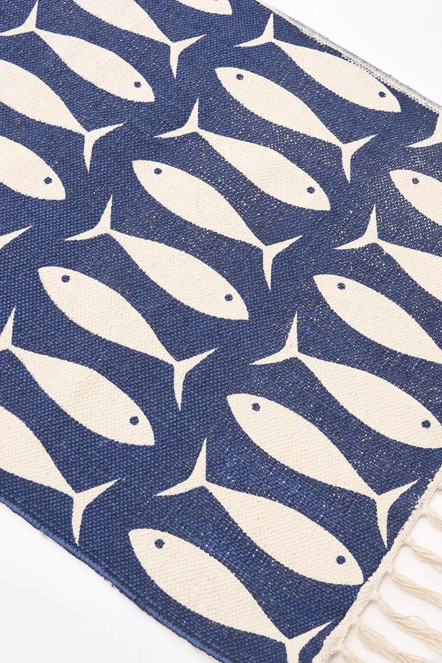 Teppich Läufer blau maritim