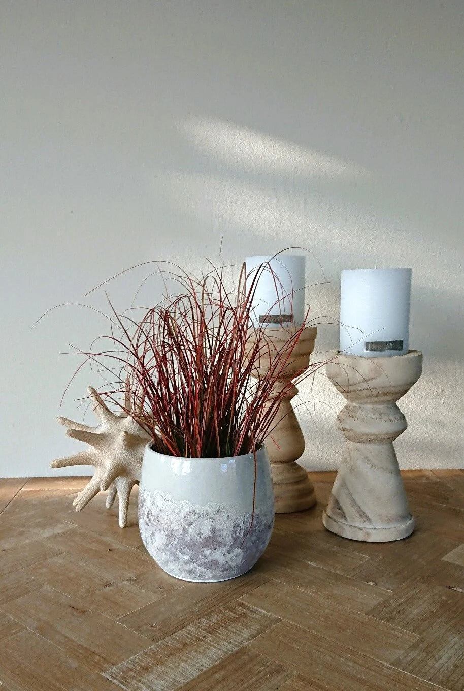 Übertopf Oceane Keramik beige rund