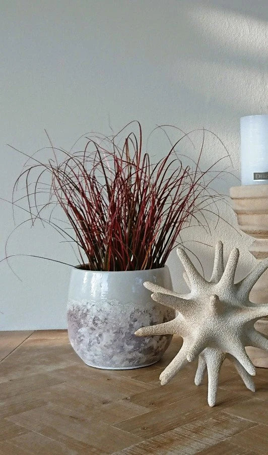 Übertopf Oceane Keramik beige rund