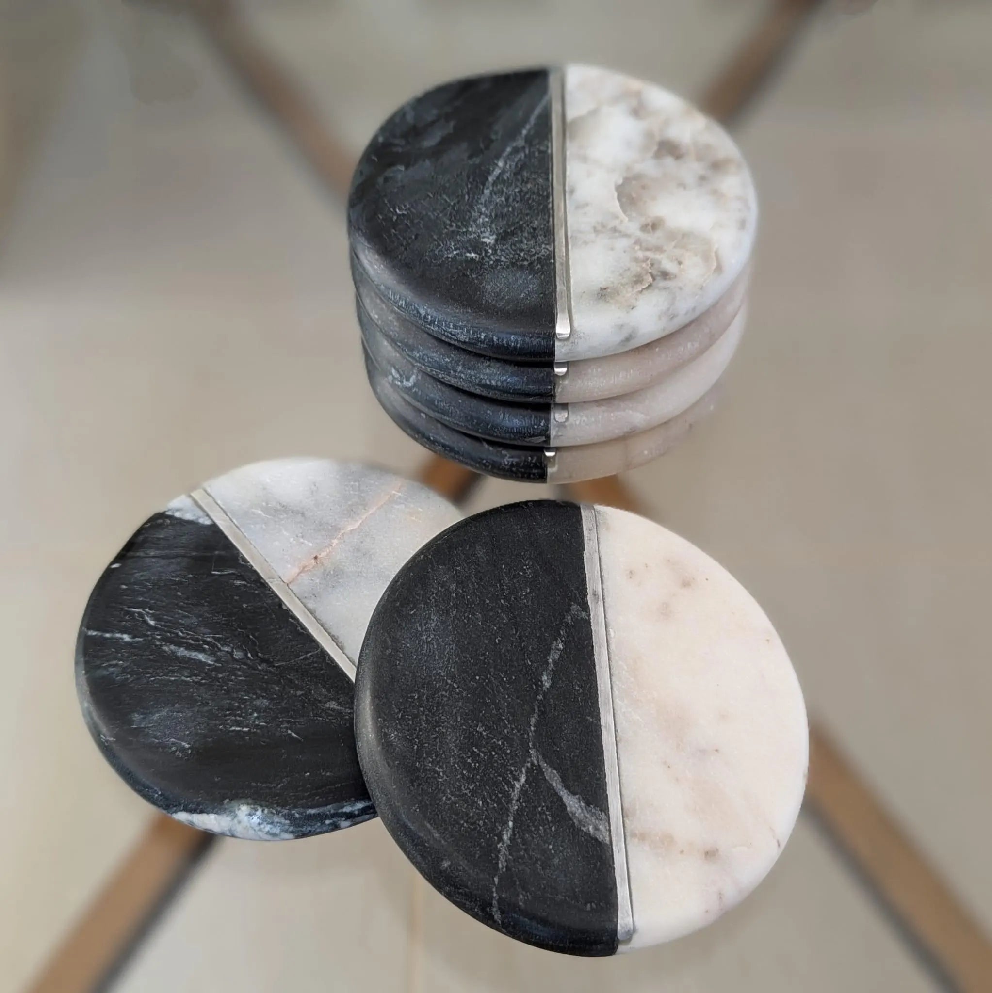 6er-Untersetzer-Set aus Marmor