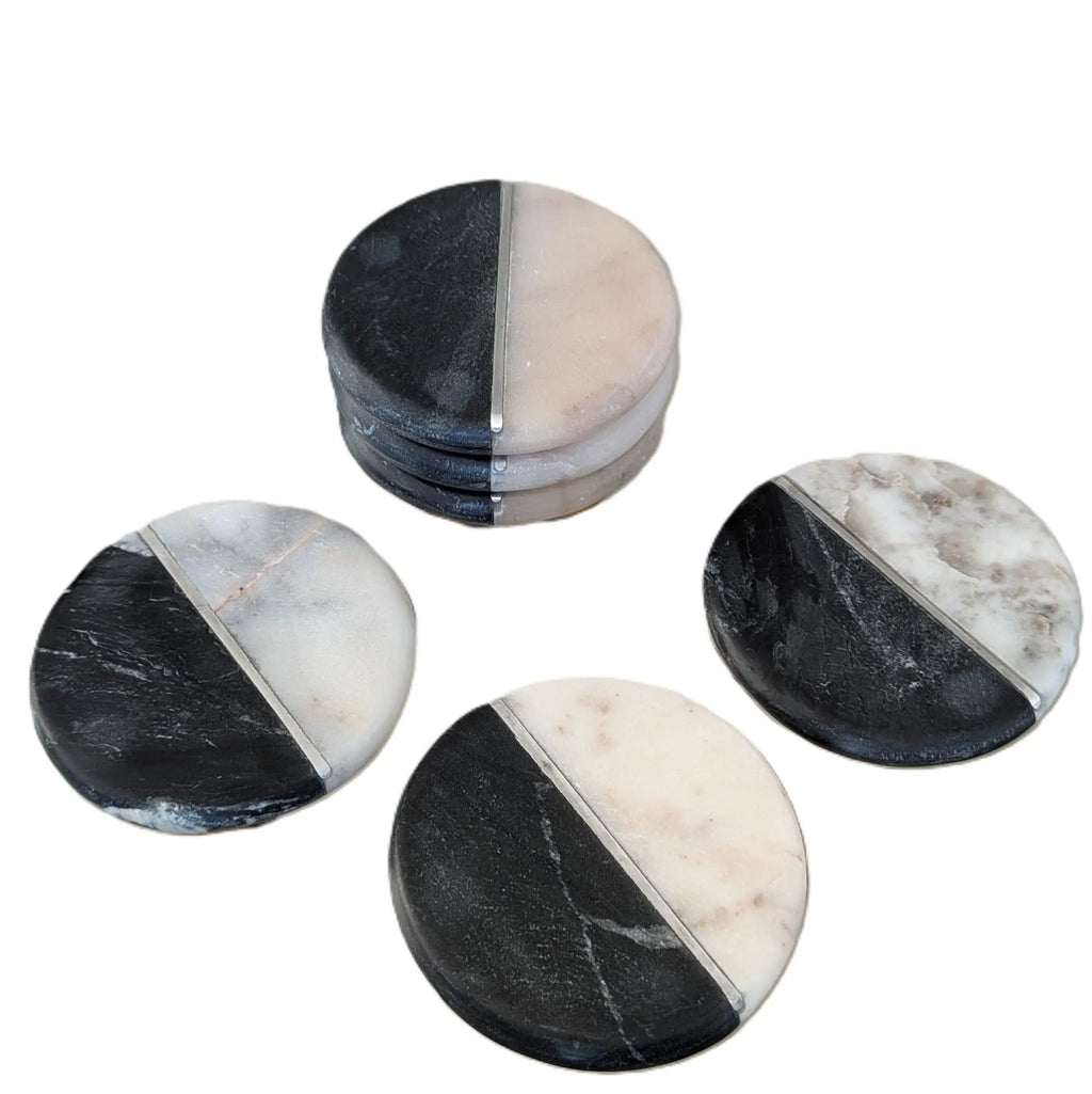 6er-Untersetzer-Set aus Marmor