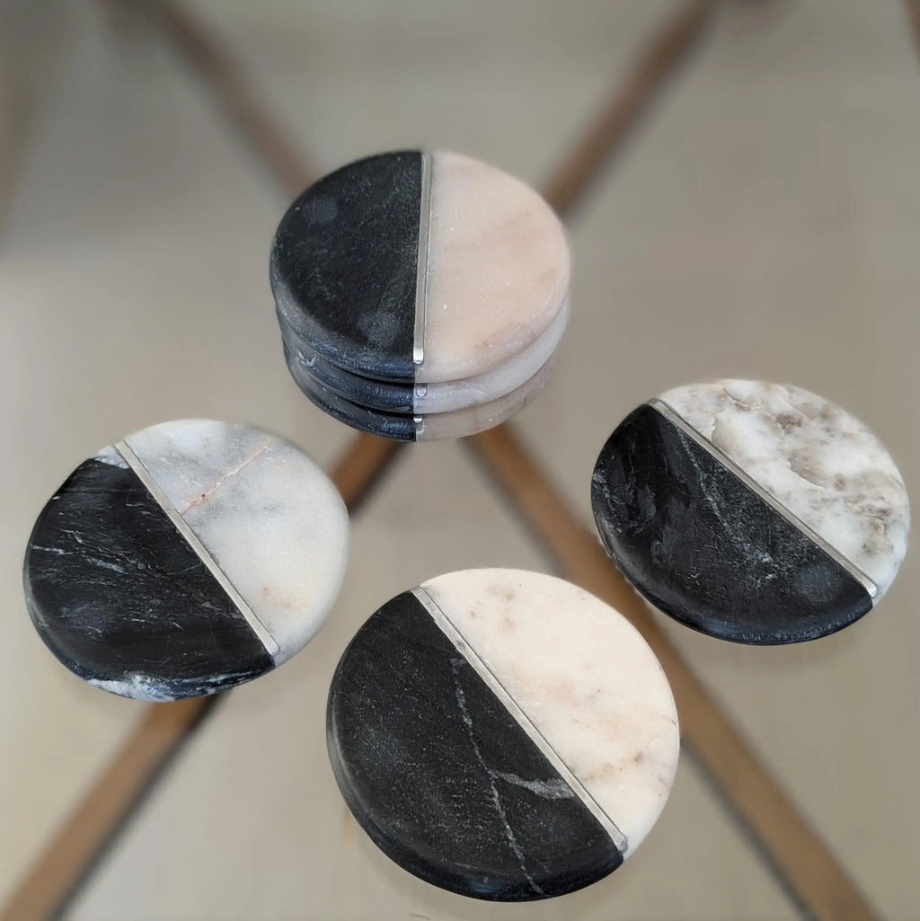 6er-Untersetzer-Set aus Marmor