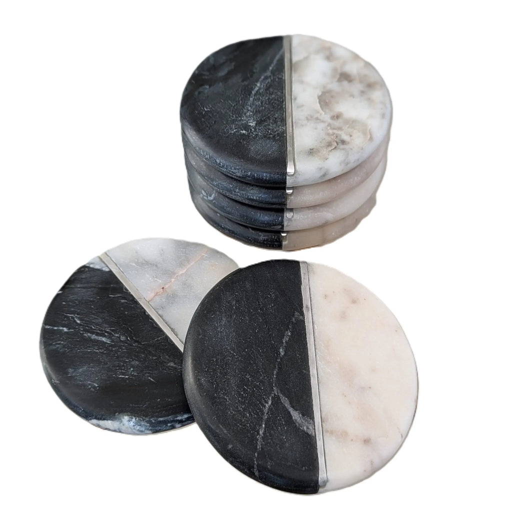 6er-Untersetzer-Set aus Marmor