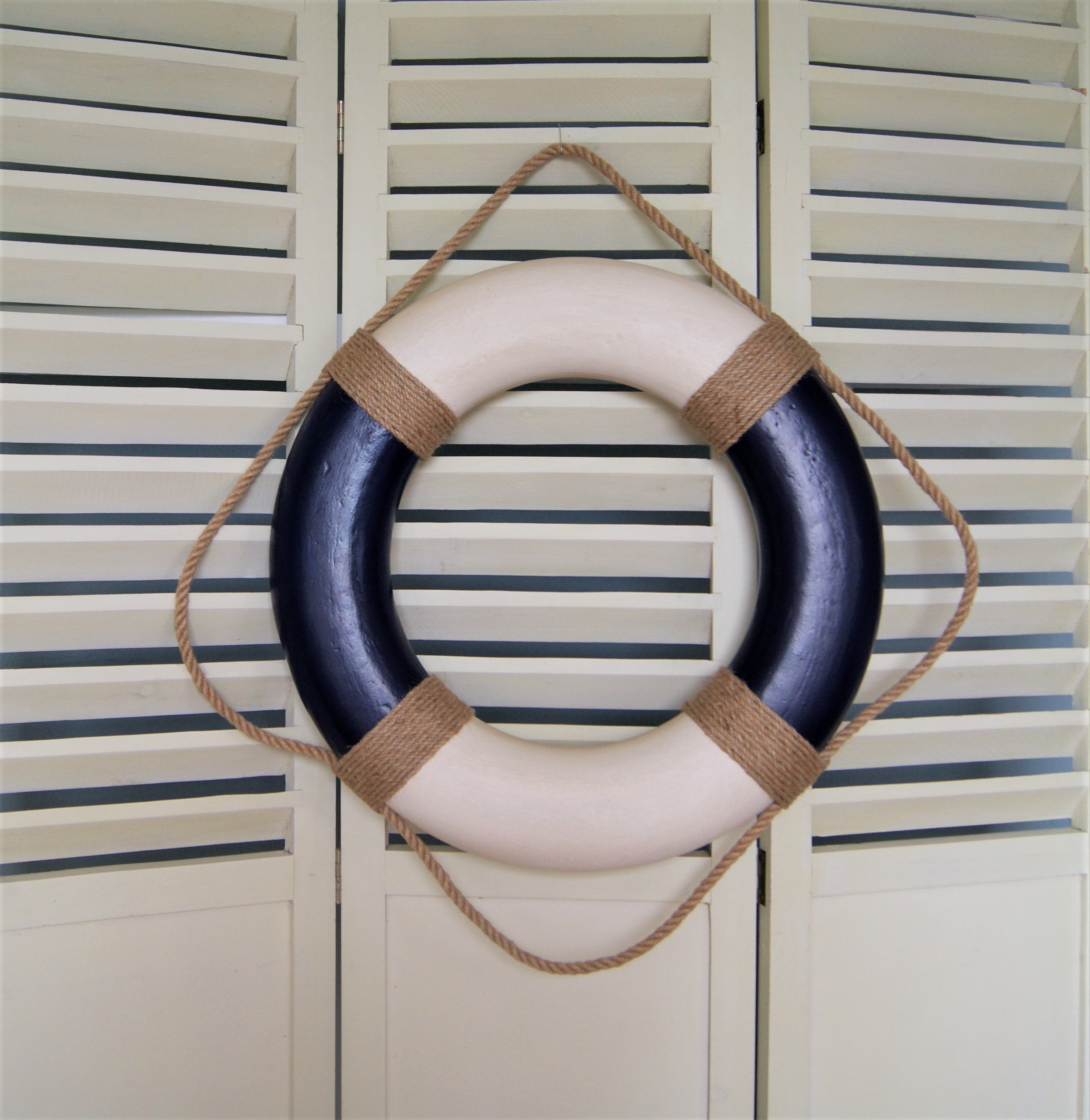 Vintage Rettungsring 50 cm - blau und rot