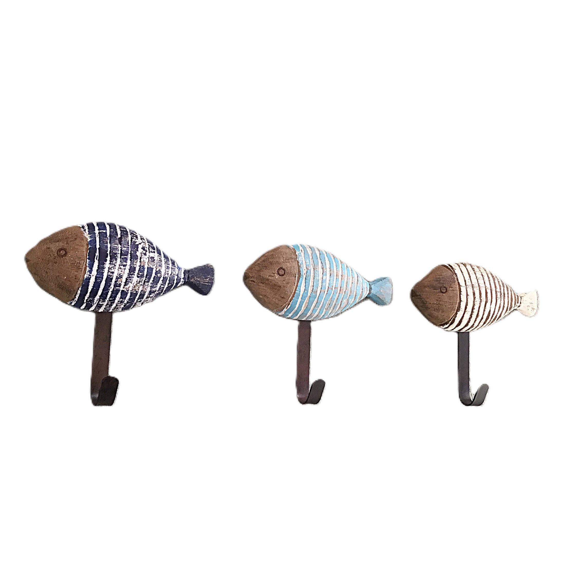 Wandhaken Kleiderhaken Fisch 3 Stück im Set