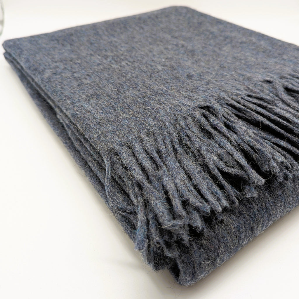 Wohndecke "Alpaka" Grau Blau