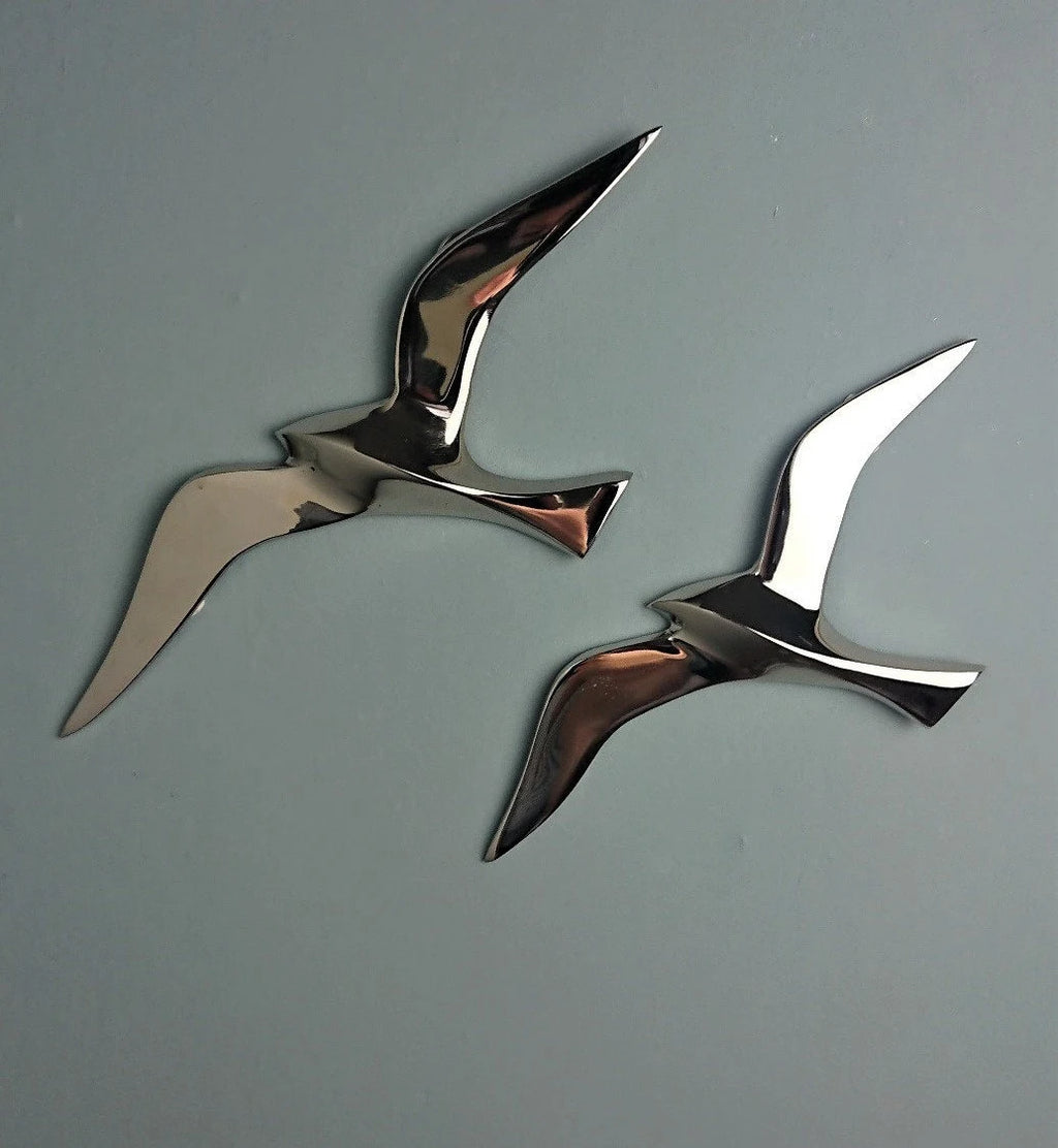 Möwen Wandhänger Silber im Set