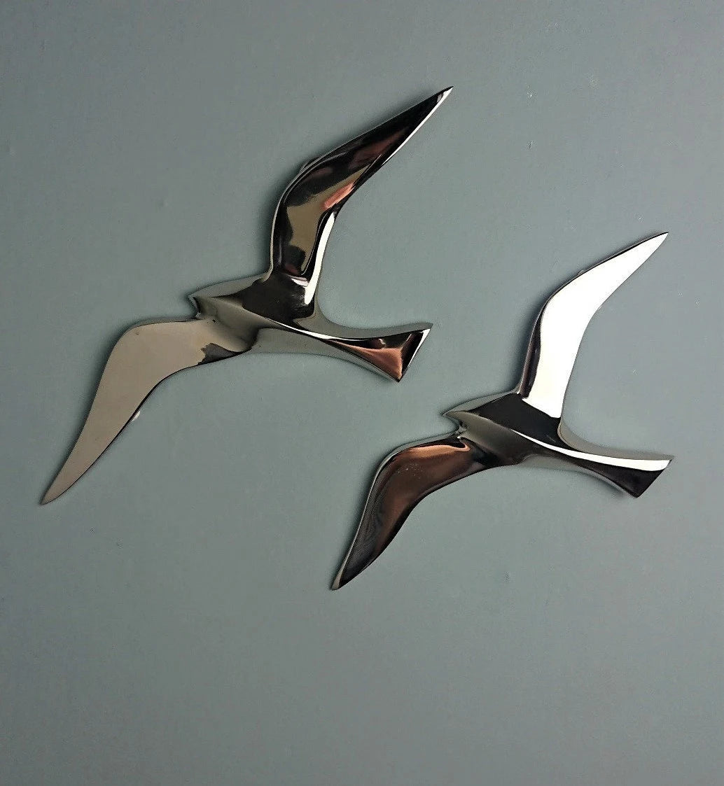 Möwen Wandhänger Silber im Set