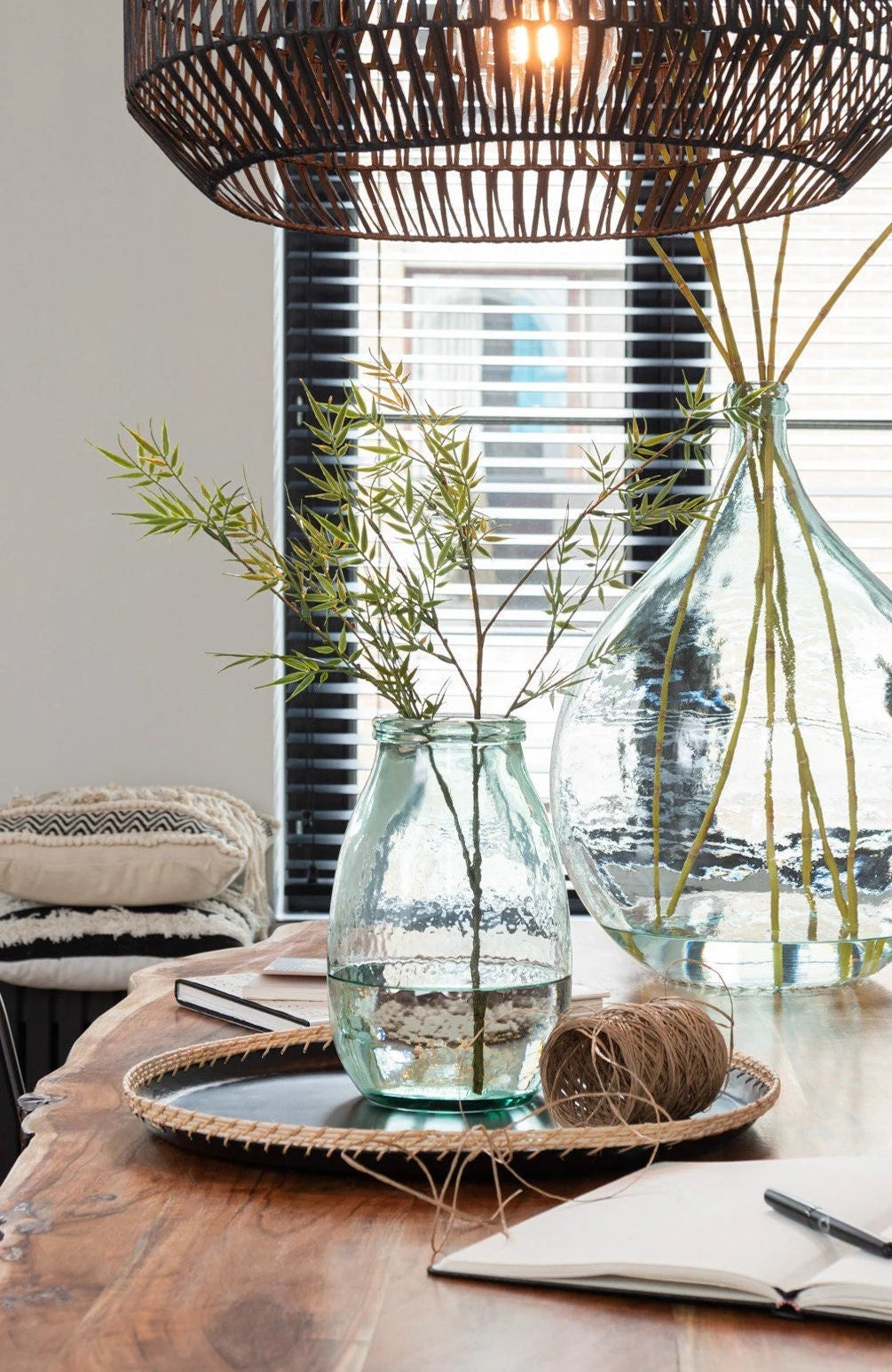 Hohe Glasvase - vielseitig & maritim