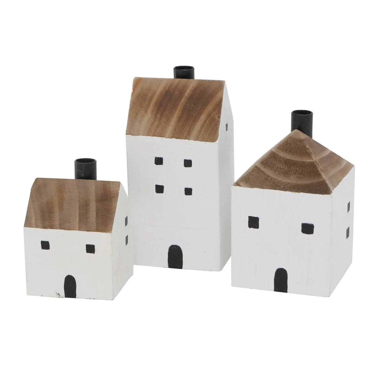 Kerzenhalter Häusergruppe - 3er Set