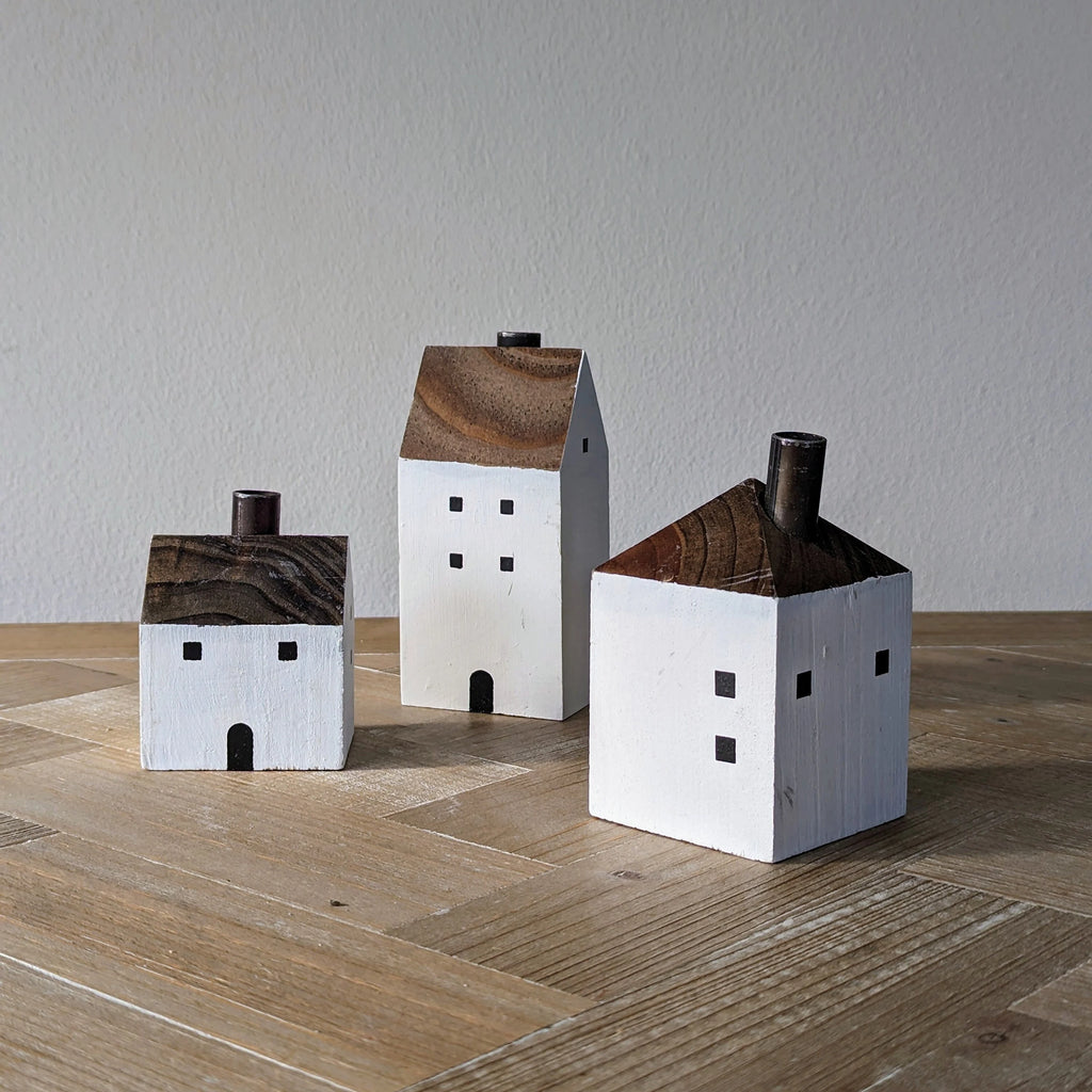 Kerzenhalter Häusergruppe - 3er Set
