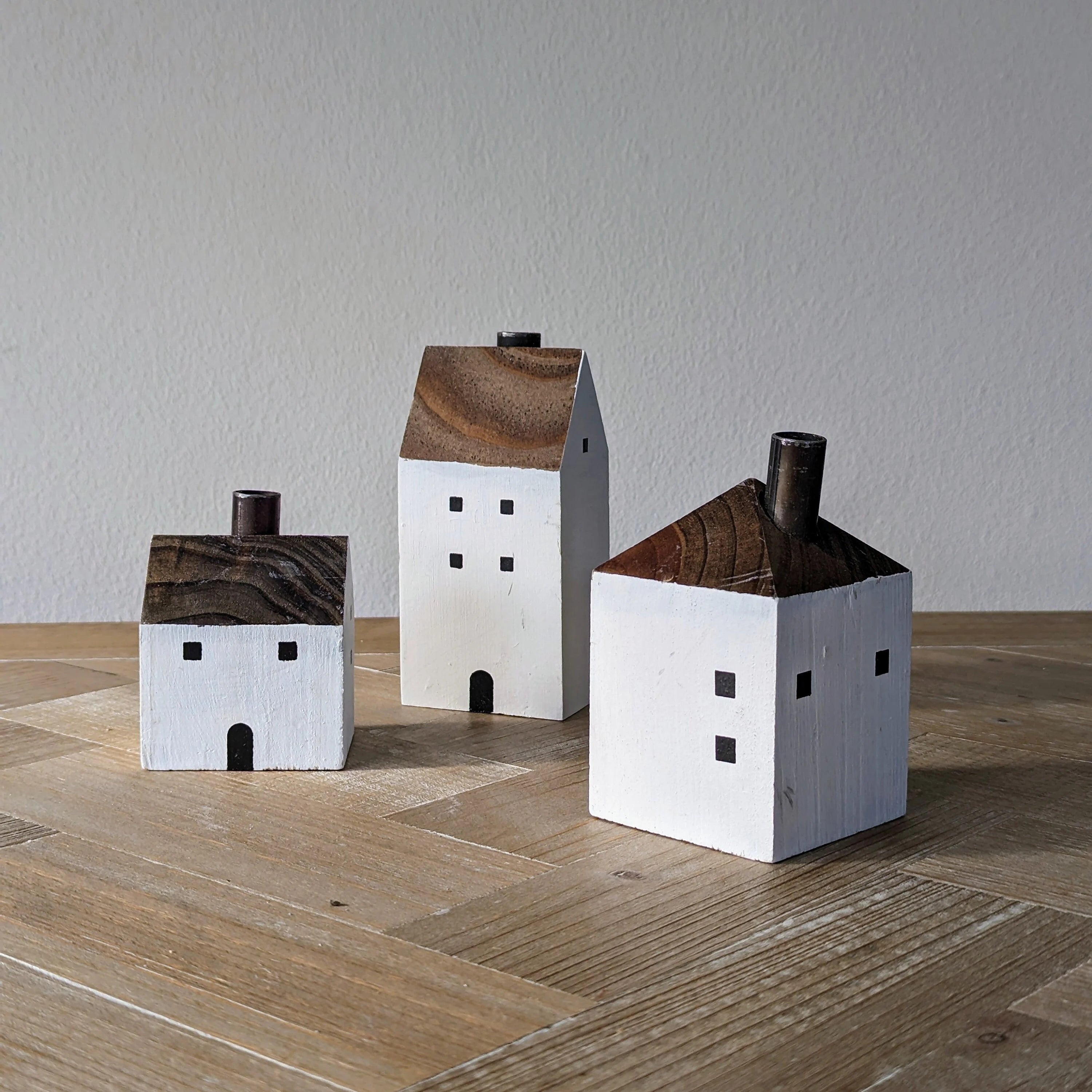 Kerzenhalter Häusergruppe - 3er Set