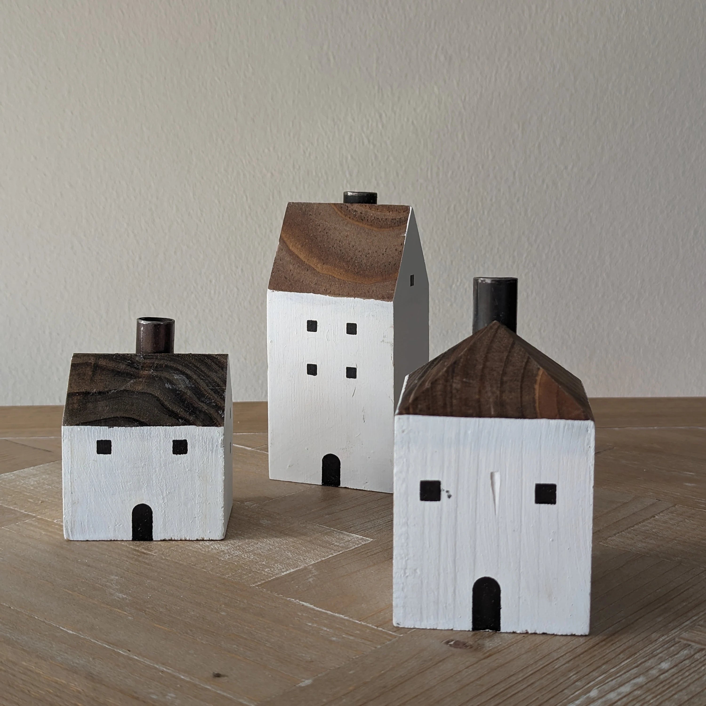 Kerzenhalter Häusergruppe - 3er Set
