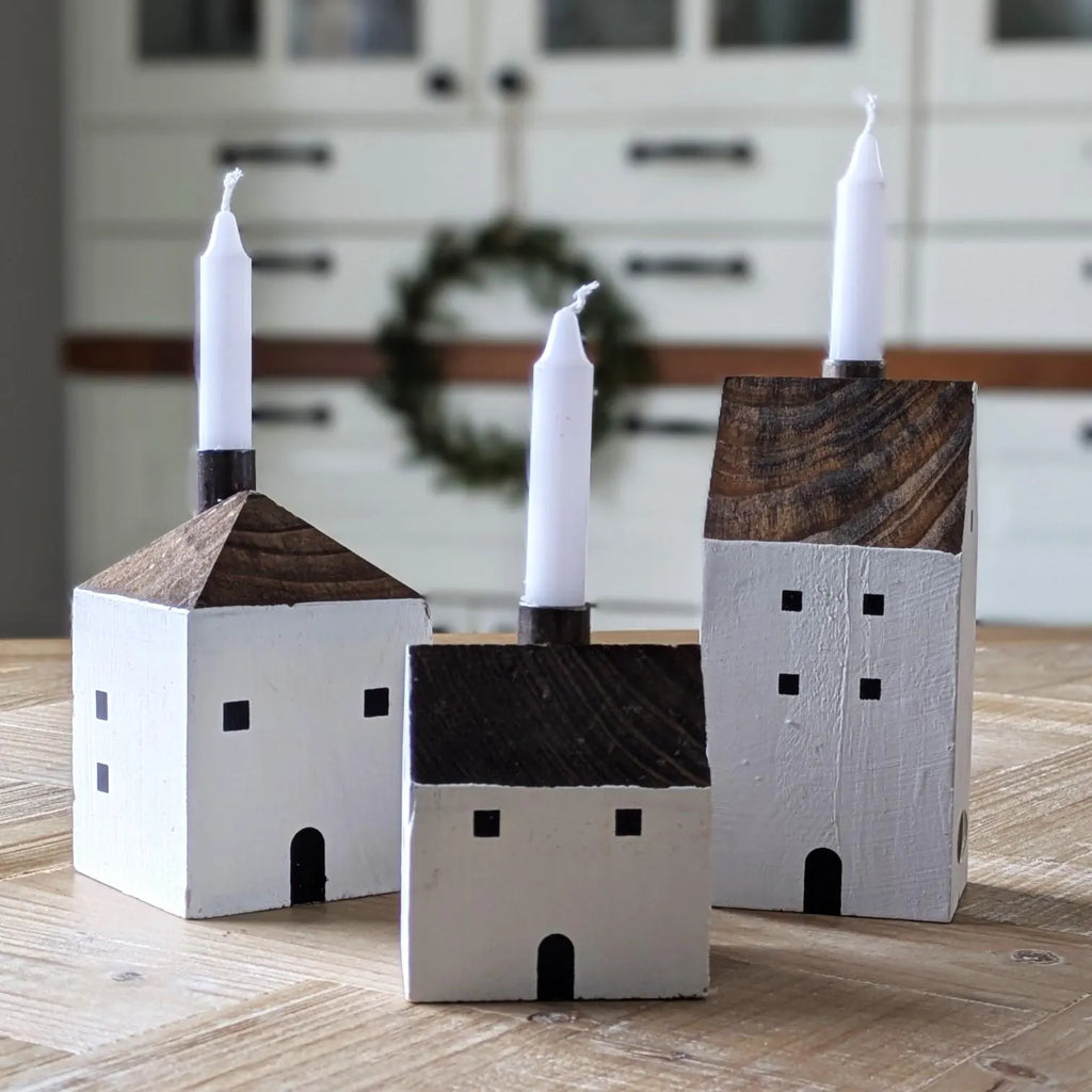 Kerzenhalter Häusergruppe - 3er Set