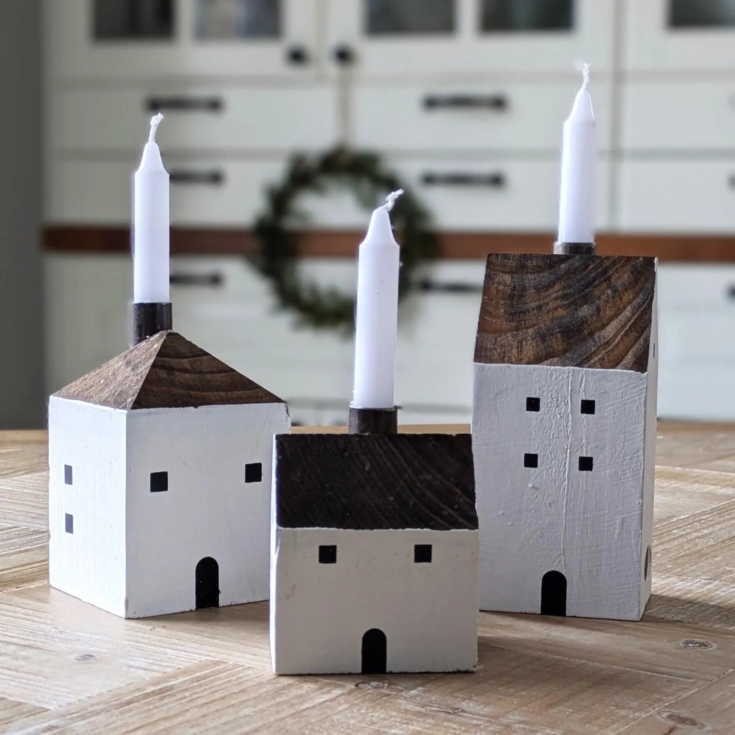 Kerzenhalter Häusergruppe - 3er Set