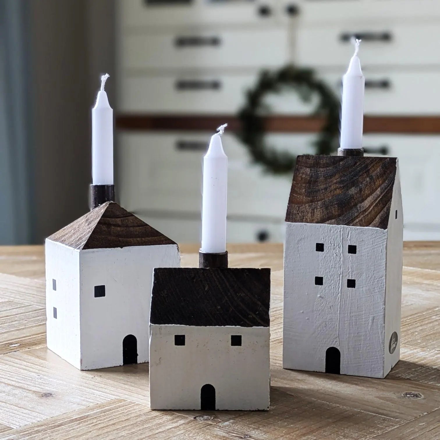 Kerzenhalter Häusergruppe - 3er Set