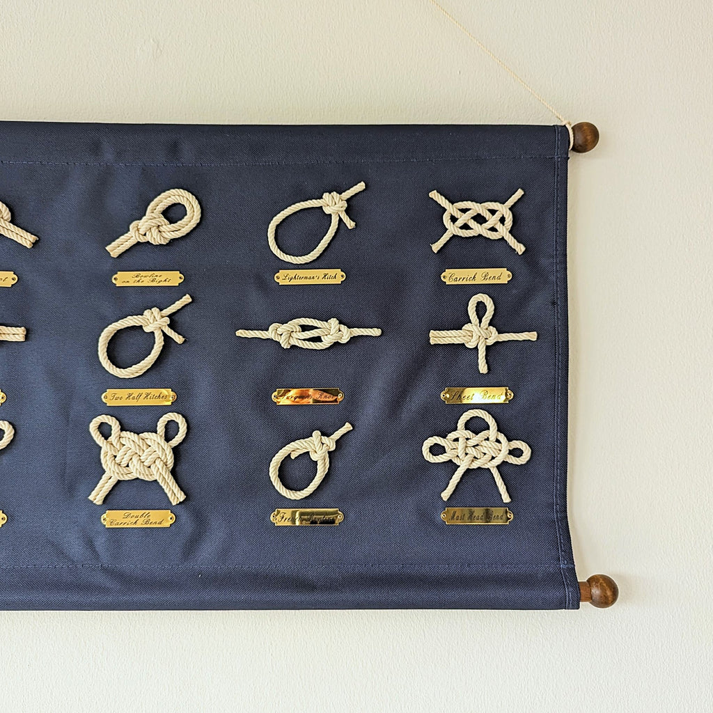 Maritime Knotentafel Wandbehang aus Segelstoff